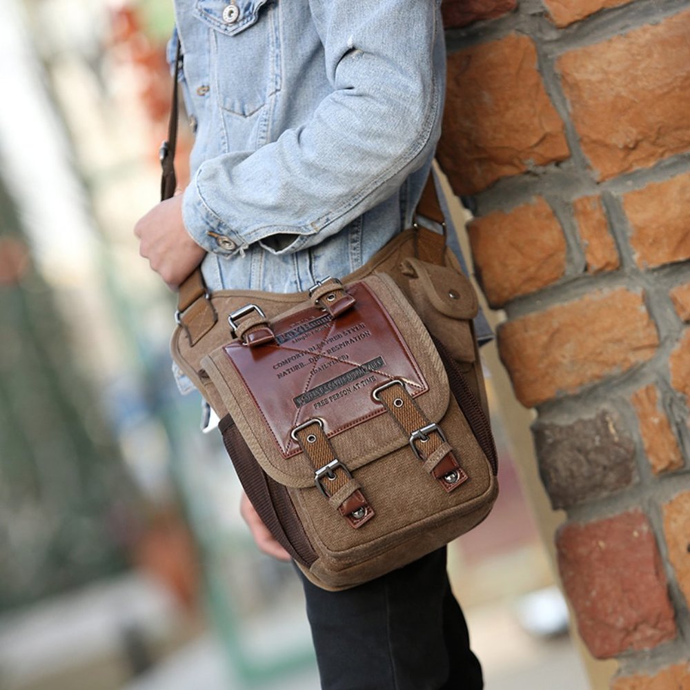 2026 New Brand Retro Vintage Canvas Bag Male Messenger Bag Cross-shoulder Bag
